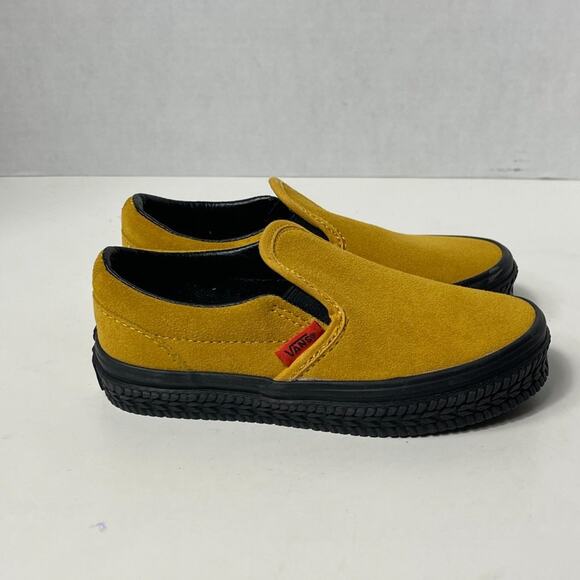 Vans Unisex Kids Classic Slip-On Shoe RB Construction Mango/Black 12.5K NWT - Picture 8 of 10